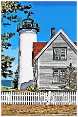 West Chop Light on Martha's Vineyard  - Digital Painting